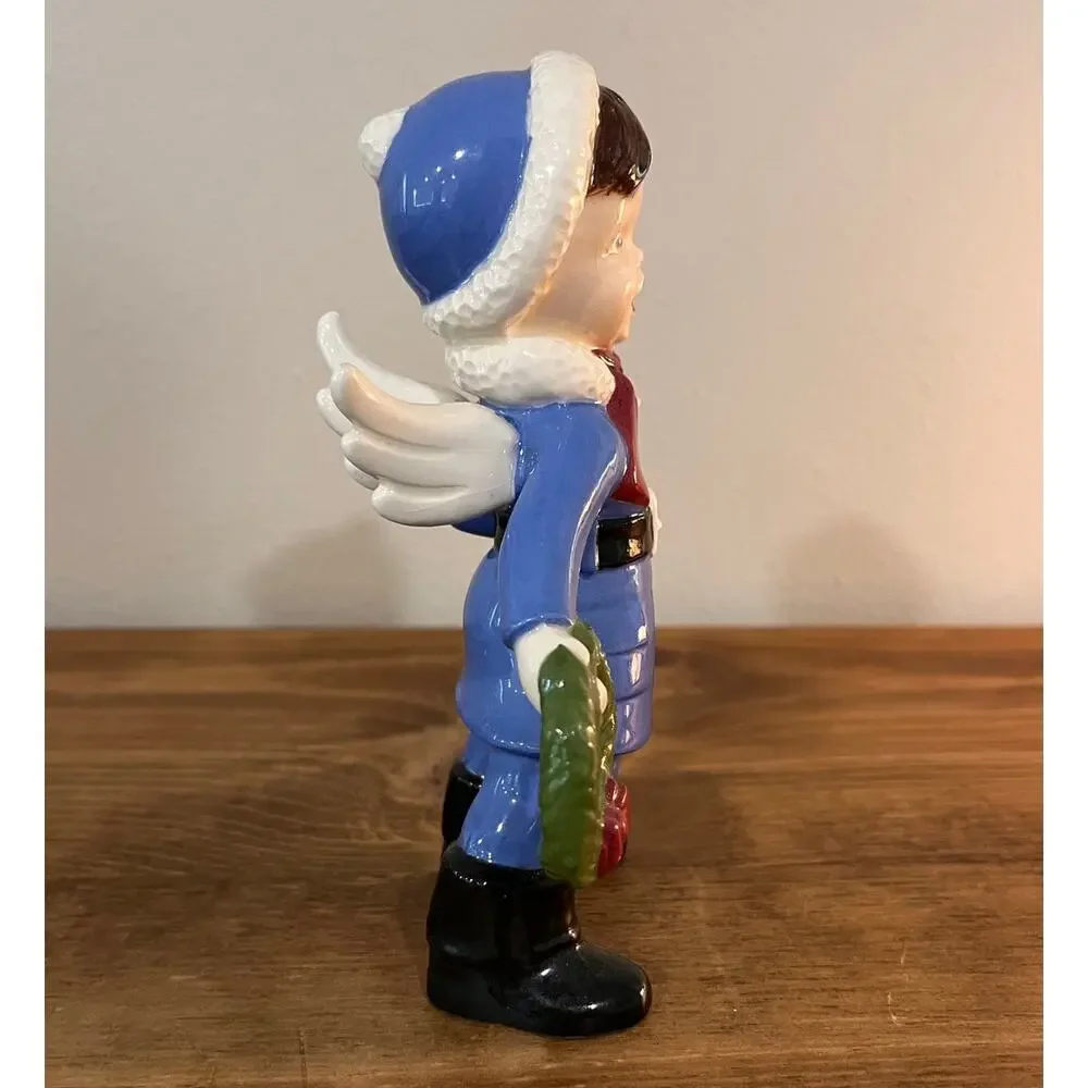 Vtg Holland Christmas Angel Figurine Hand Painted Choir Boy MCM Holiday‎ Decor